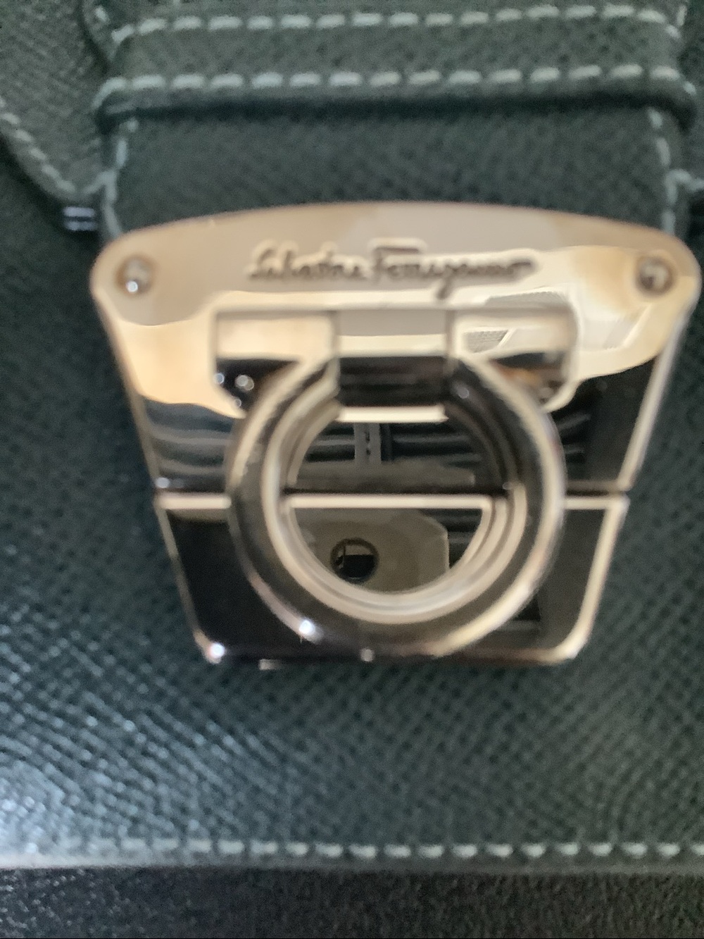 Salvatore Ferragamo Teal Leather Crossbody Bag with Silver Hardware - Picture 3 of 3